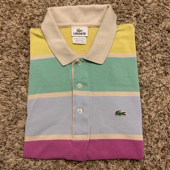 Lacoste Other - Lacoste Colorful Striped Short Sleeve Polo Shirt